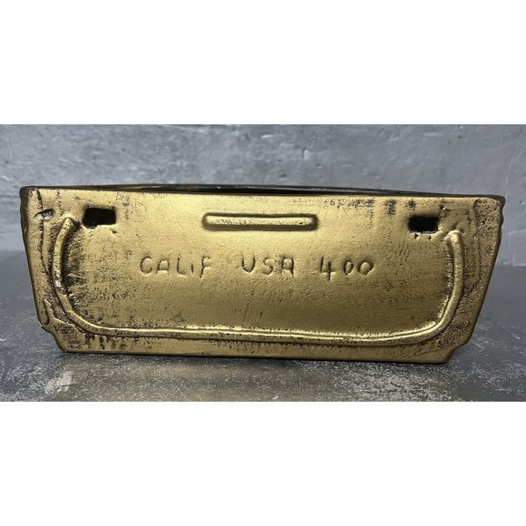 Vintage Gold Ceramic Wall Pocket‎ Planter w/ Fountain Grapes California USA 400 - Picture 9 of 11